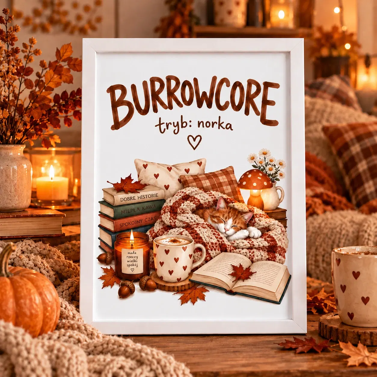 Burrowcore – tryb: norka – plakat z ramką