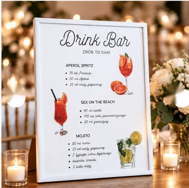 Drink Bar - plakat z ramką