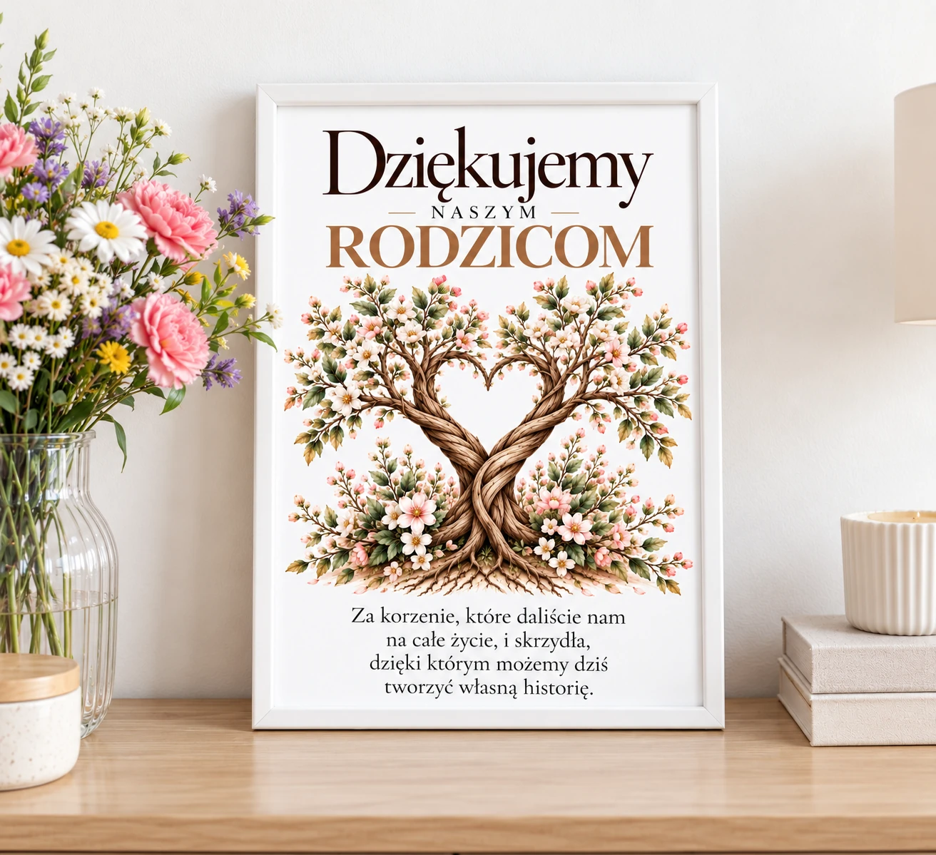 Drzewo rodzinne – wyjątkowe podziękowanie dla rodziców - plakat z ramką