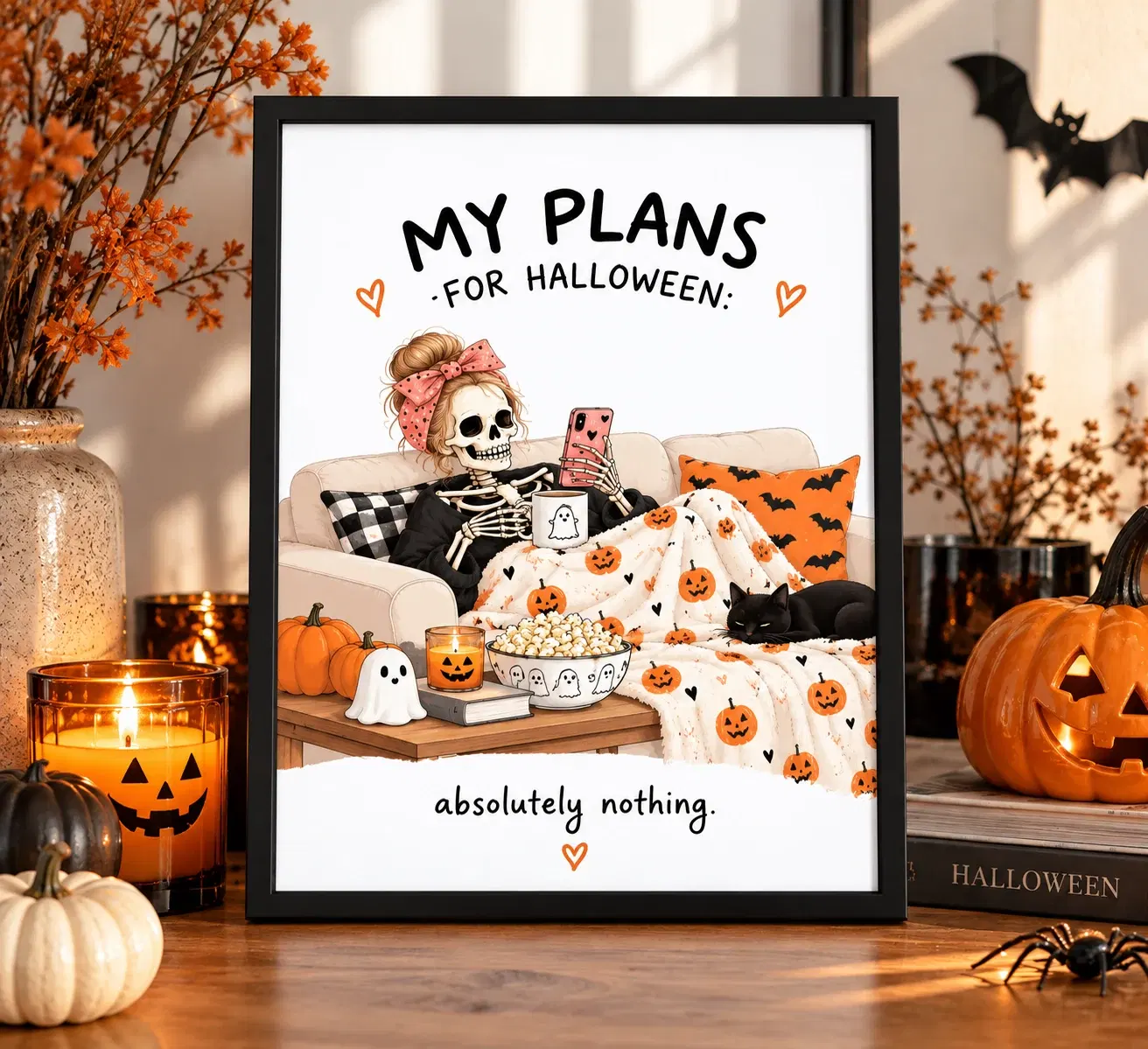 My Plans for Halloween - plakat halloweenowy z ramką