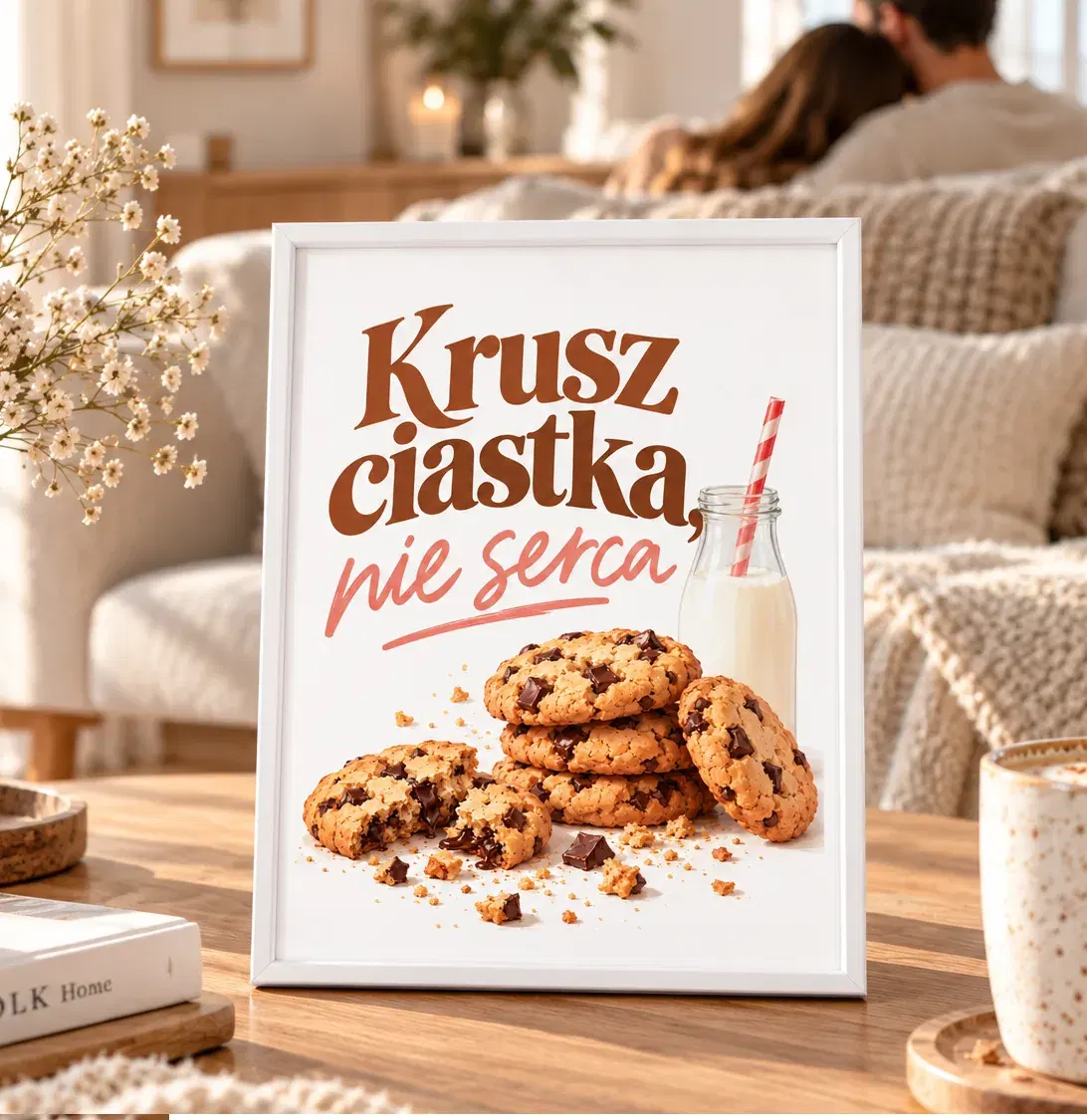 Krusz ciastka, nie serca - plakat z ramką