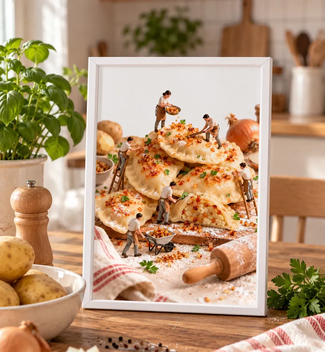 Pierogi – zabawny plakat do kuchni z ramką