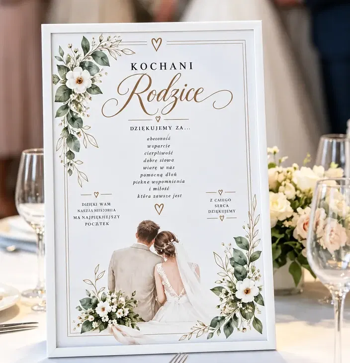 Podziękowania dla rodziców – plakat z ramką