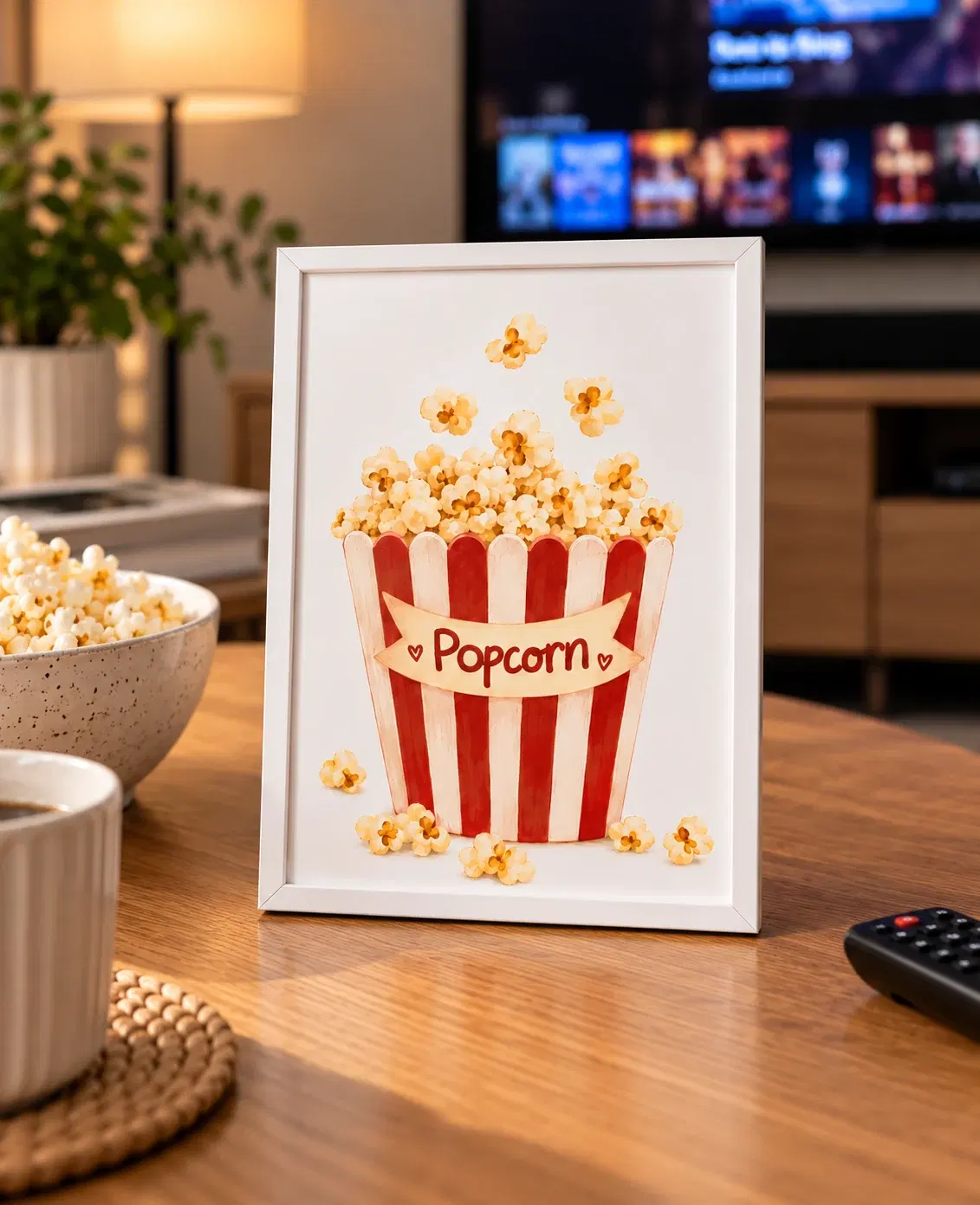 Popcorn - plakat z ramką dla miłośnika kina