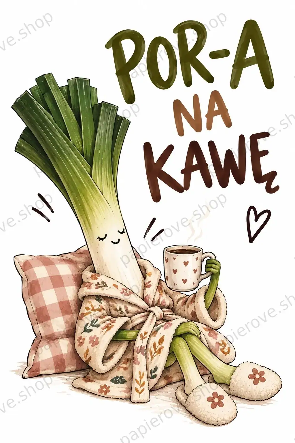 Projekt plakatu - POR-A na kawę - plakat z ramką