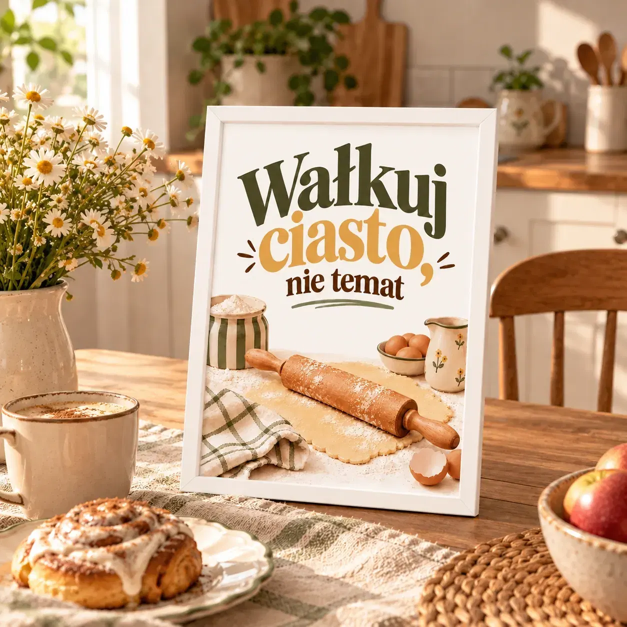 Wałkuj ciasto, nie temat - plakat z ramką