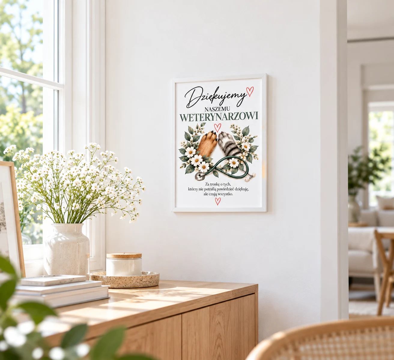 Plakat A4 na ścianie